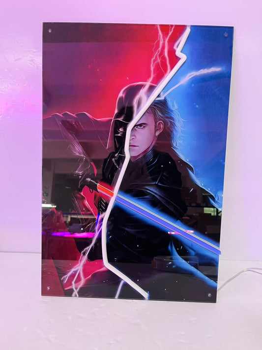 Anakin/Darth Vader Wall Art (Red,Blue&White NEON Lights)